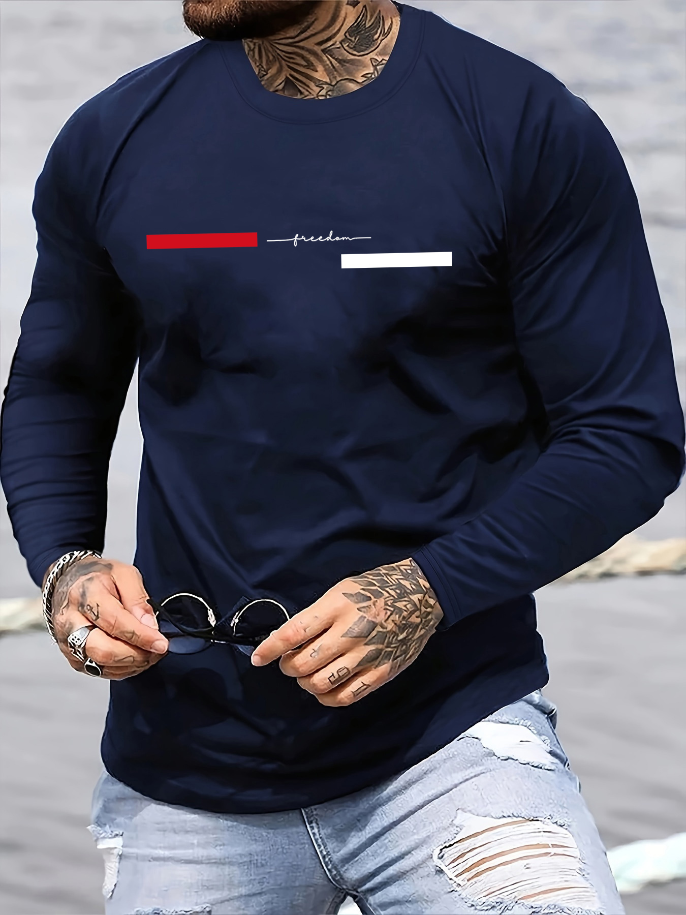 Men'S Fashion 2025 - Kaos pria lengan panjang 100% katun