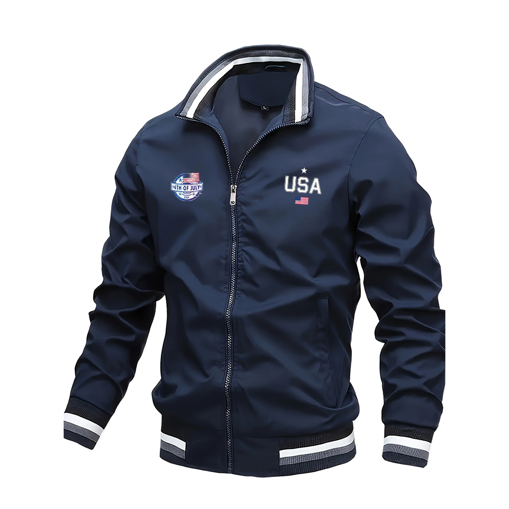 Varsity Jacket Letterman - Jaket Pria Mantel Luar Ruangan Gambar