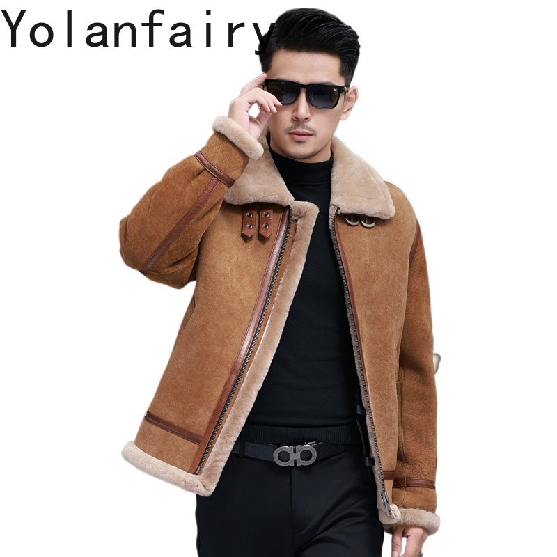 Men'S Fashion Leather Jacket - YOLANFAIRY Jaket Kulit Domba Asli Berkualitas