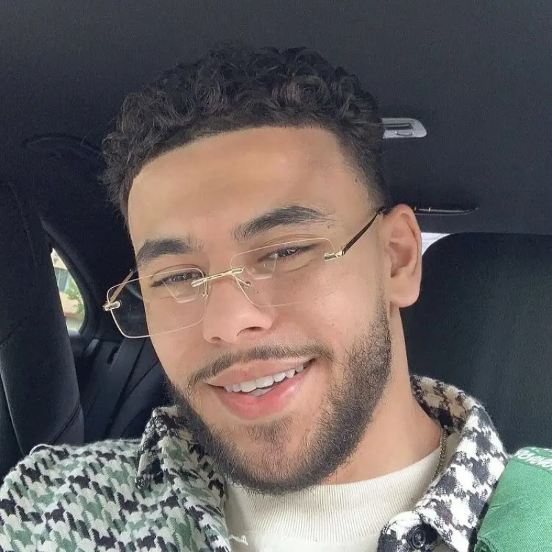 Men'S Fashion Rimless Glasses - Kacamata Kecil Tanpa Bingkai Kacamata Hitam