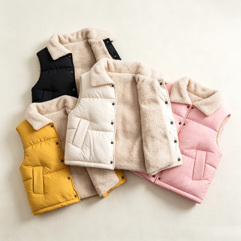 Sherpa Jacket Fleece - Rompi Hangat Musim Dingin Anak-anak, Lapisan