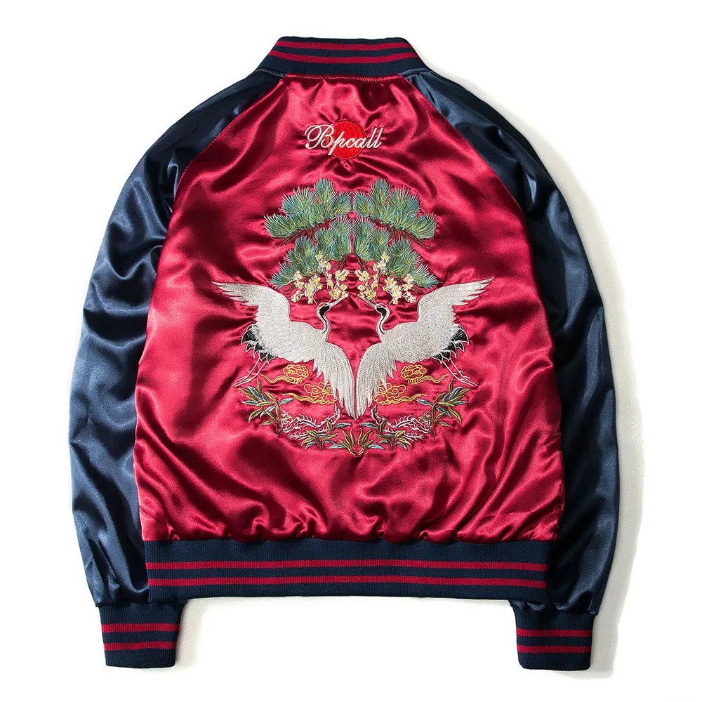 Varsity Jacket Letterman - Jaket bisbol bolak-balik Pria Wanita, Luaran