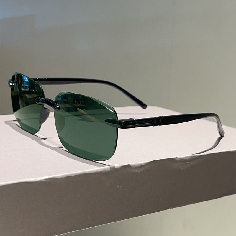 Men'S Fashion Rimless Glasses - Kacamata Pilot Fashion Pria Merek Mewah