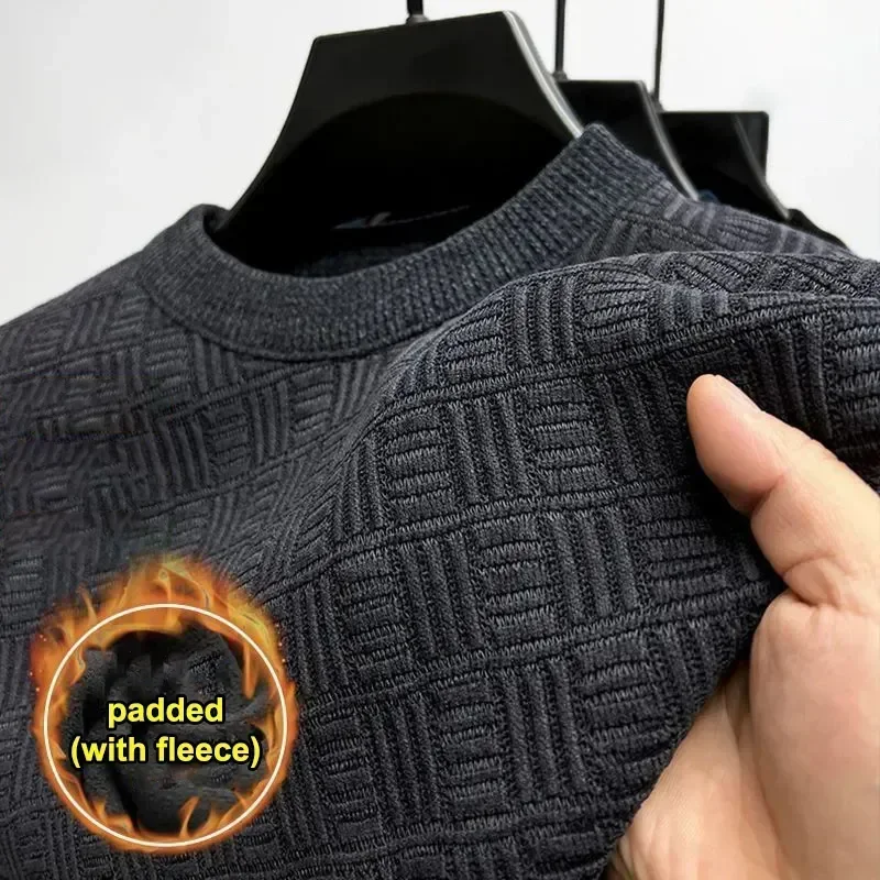 Mens Fashion Jumpers - Sweter Mink kasmir untuk pria, pullover