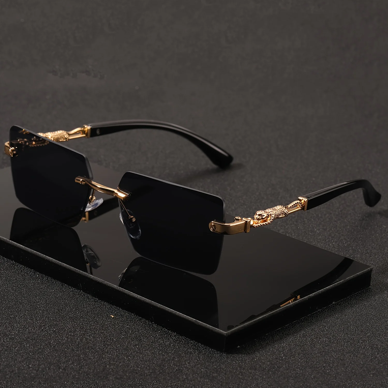 Men'S Fashion Rimless Glasses - 1 Buah Kacamata Hitam Tanpa Bingkai