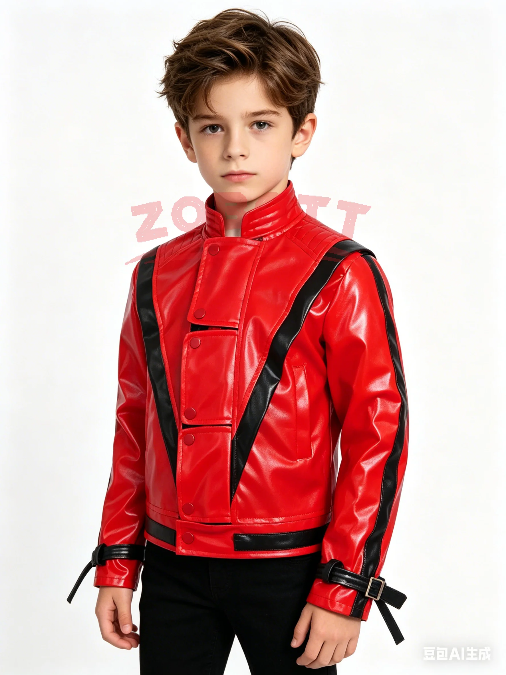 Men'S Fashion Leather Jacket - Jaket Kulit Merah Michael Joseph Jackson,