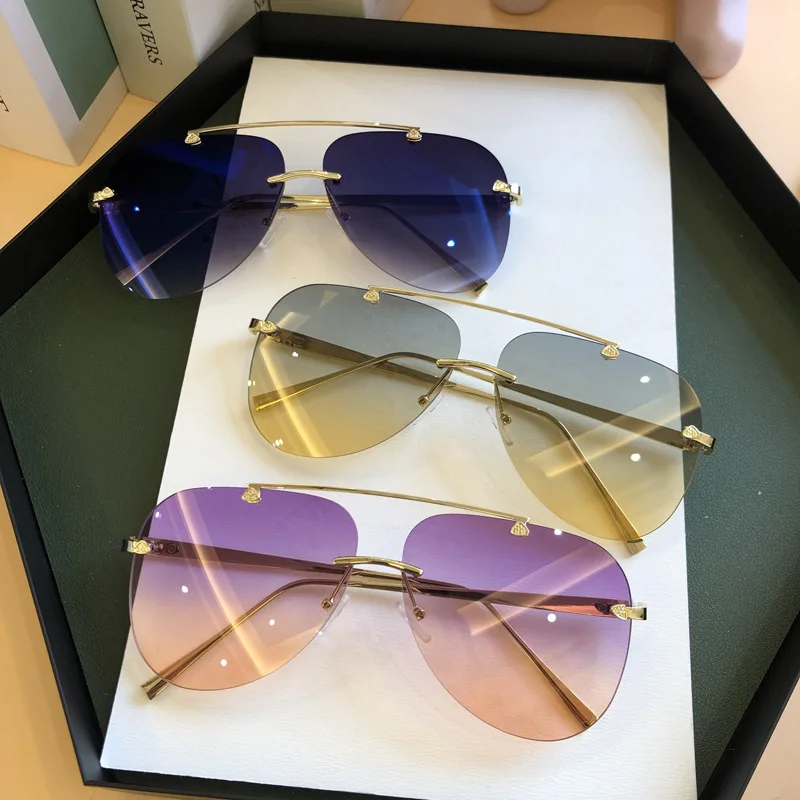 Men'S Fashion Rimless Glasses - Kacamata Pilot Aviasi Tanpa Bingkai Vintage