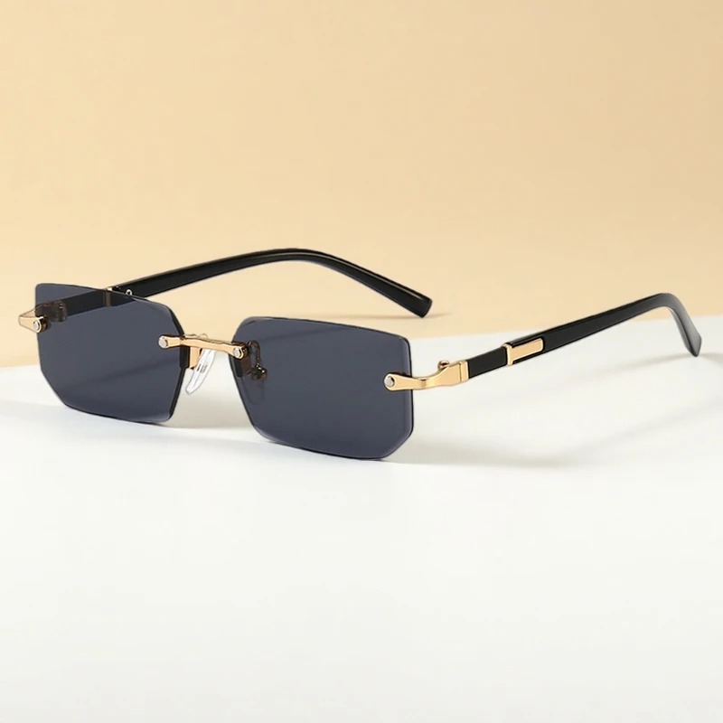 Men'S Fashion Rimless Glasses - Kacamata Hitam Tanpa Bingkai Fashion Pria