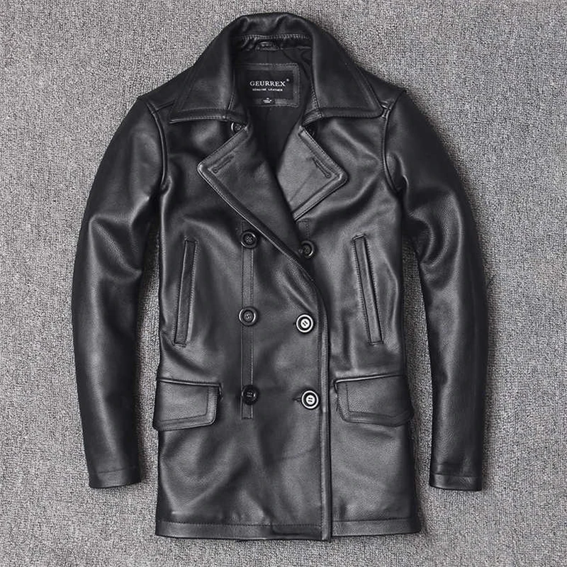 Men'S Fashion Leather Jacket - Jaket kulit asli pria, jaket kulit