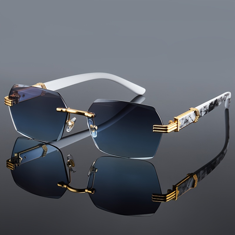 Men'S Fashion Rimless Glasses - Kacamata Hitam Tanpa Bingkai Fashion Pria