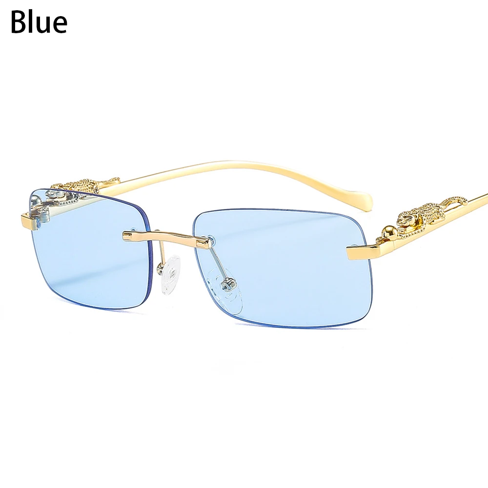 Men'S Fashion Rimless Glasses - Kacamata Hitam Kotak Kecil Tanpa Bingkai