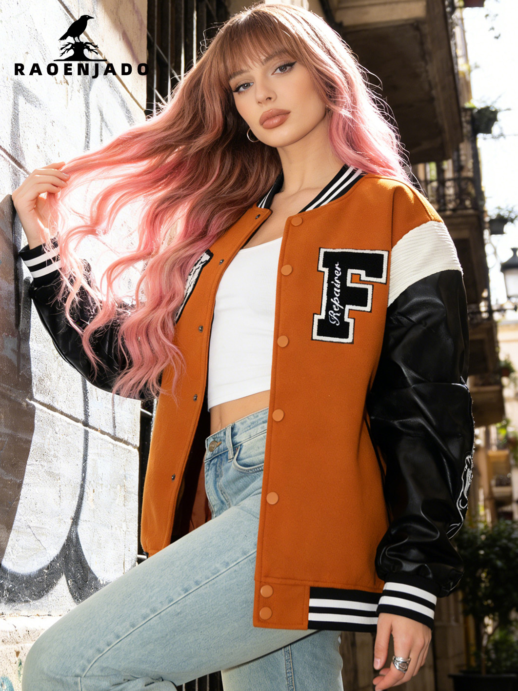 Varsity Jacket Letterman - Jaket Varsity Kasual Wanita, Mantel Baseball