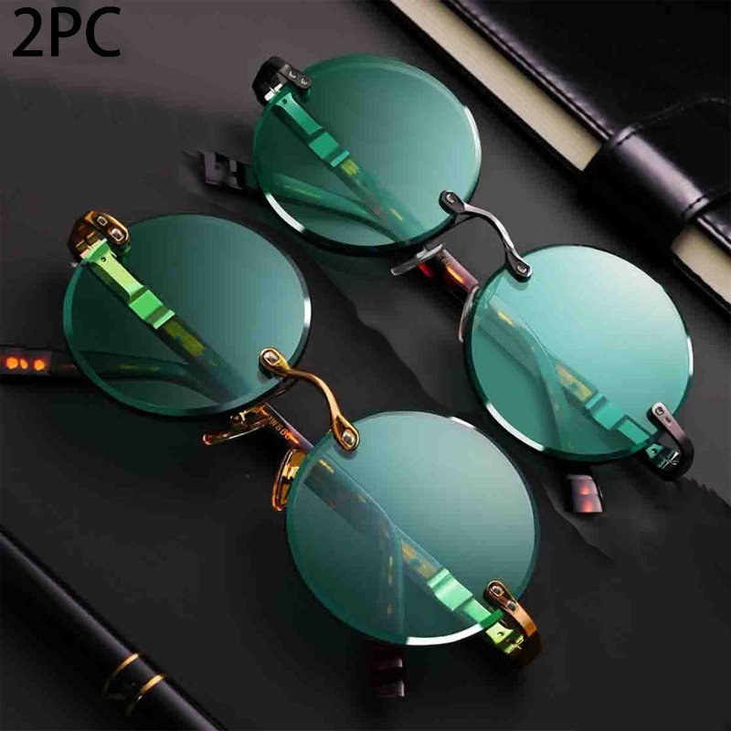 Men'S Fashion Rimless Glasses - Kacamata Hitam Tanpa Bingkai Klasik Fashion