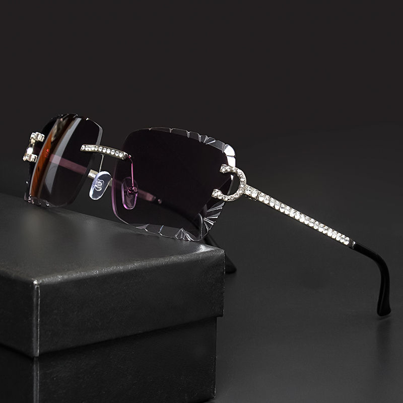 Men'S Fashion Rimless Glasses - Kacamata Hitam Persegi Tanpa Bingkai Modis