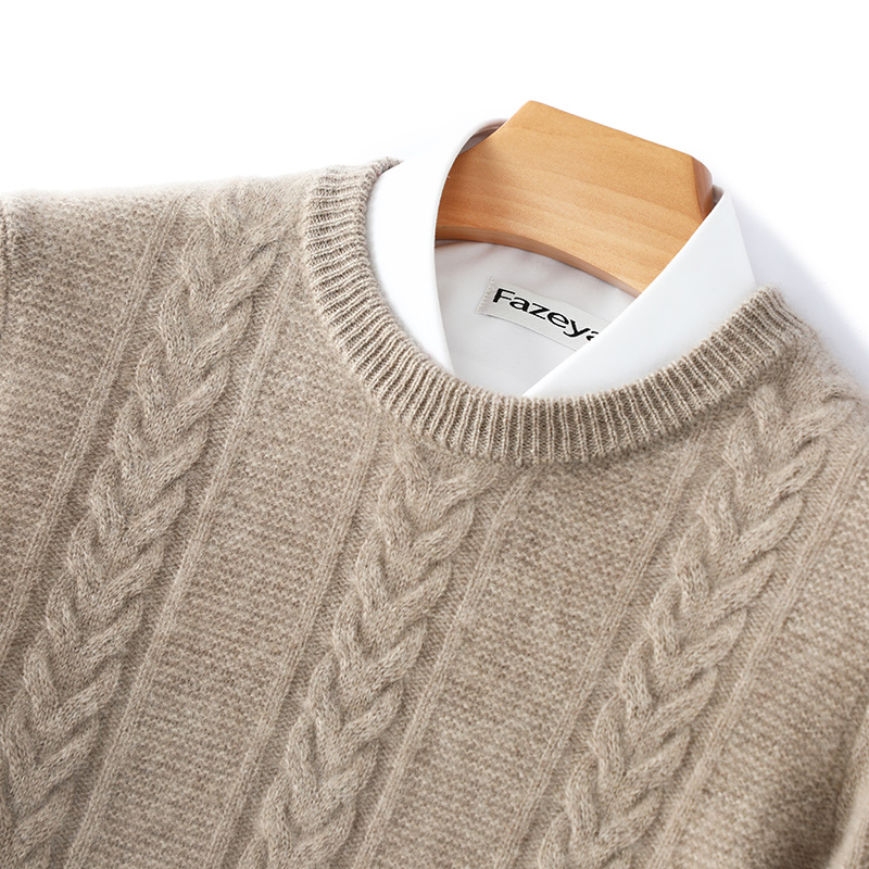 Mens Fashion Jumpers - Merino Sweater rajut leher bulat pria,