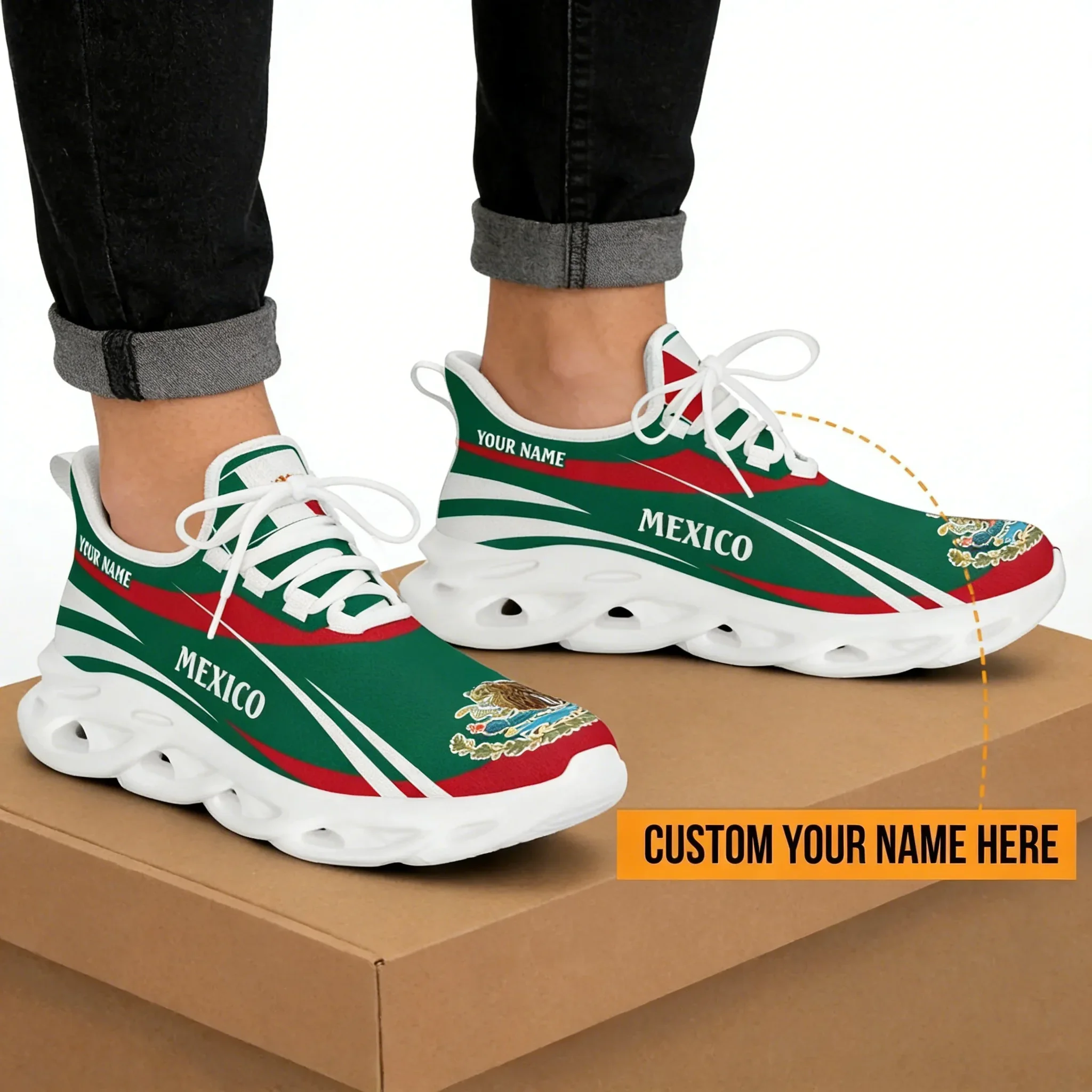 Mens Fashion Mexico - Sepatu Sneakers Pria Bendera Meksiko -