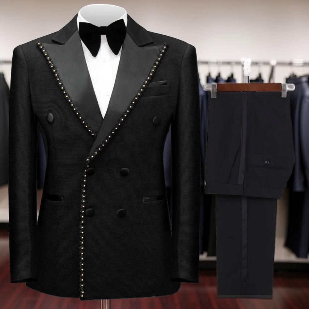 Men'S Dress Pants Fashion - Jas Formal Pria Double Breasted Berhias