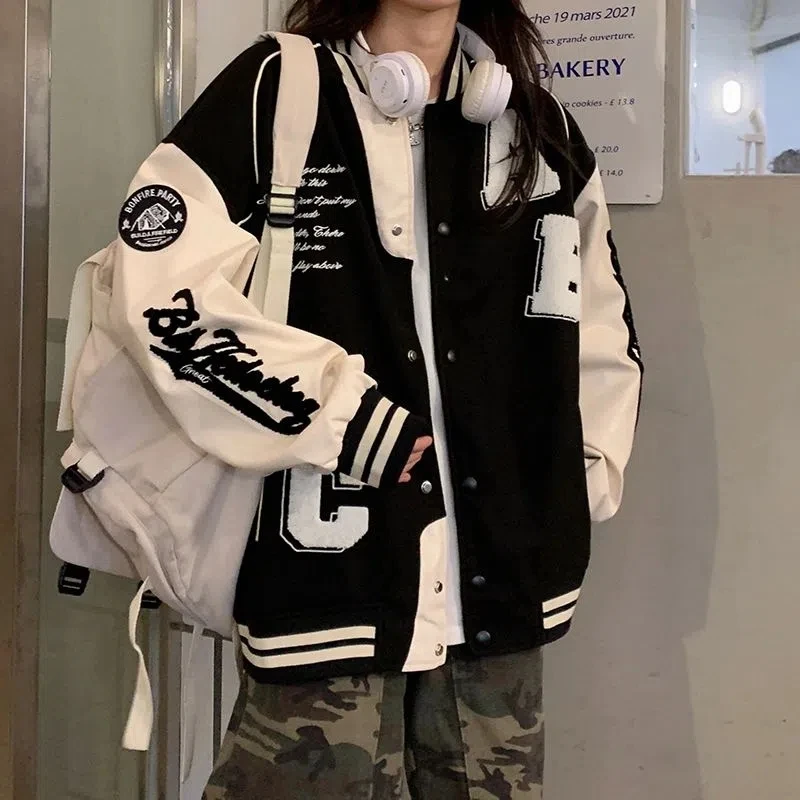 Varsity Jacket Letterman - Jaket Bomber Wol Domba Y2k Pakaian
