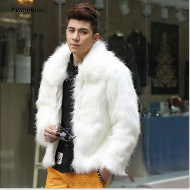 Men'S Fashion Leather Jacket - Jaket Homme Mantel Fashion Putih Hitam