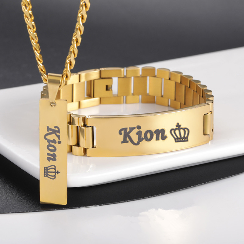Men'S Fashion Jewelry Bracelets - Kustom kalung nama pria gelang besar