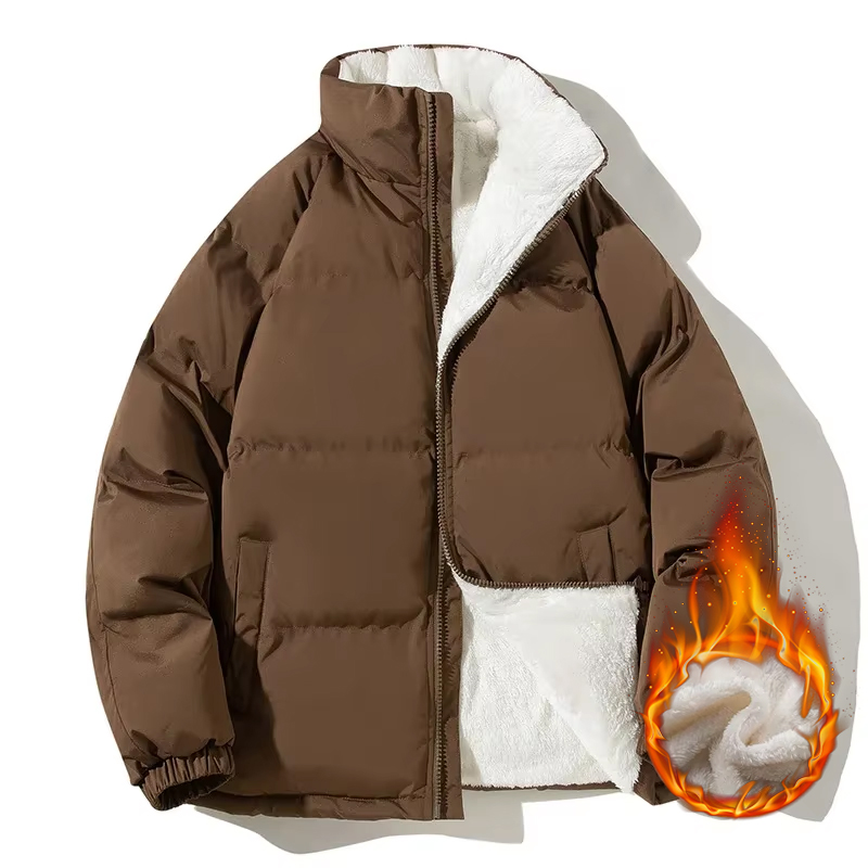 Sherpa Jacket Fleece - Jaket Parka Pria Model Couple Tebal