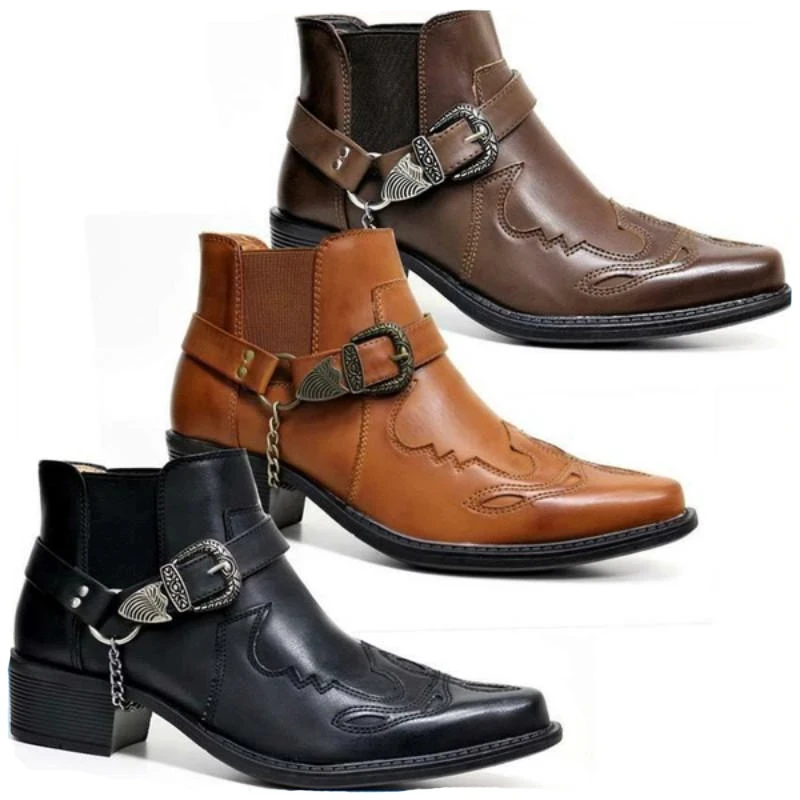 Men'S Fashion Old Money - Sepatu Boots Kulit Vintage Pria 2026,