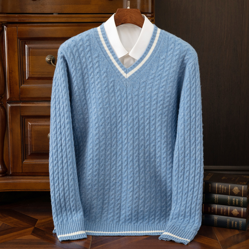 Mens Fashion Jumpers - Sweter Kasmir Murni 100% Tebal Baru