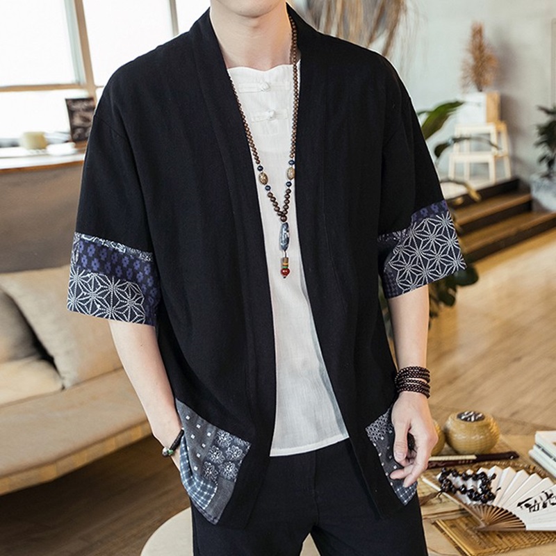 Mens Fashion Jumpers - Kimono Jepang Cardigan Pria Streetwear Yukata