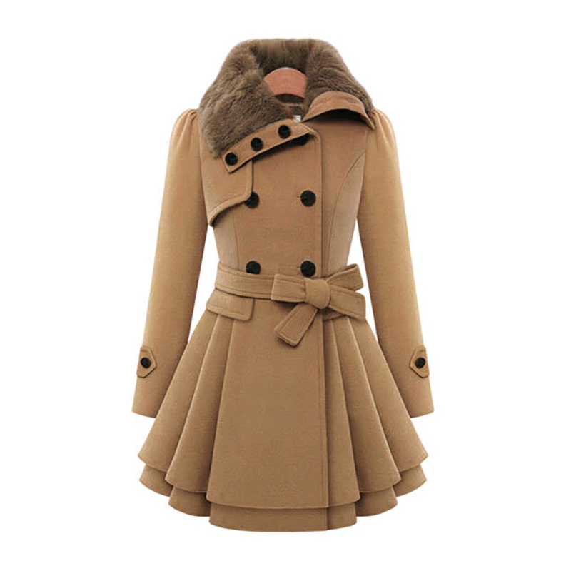Sherpa Jacket Fleece - Mantel Sherpa panjang ramping untuk wanita,