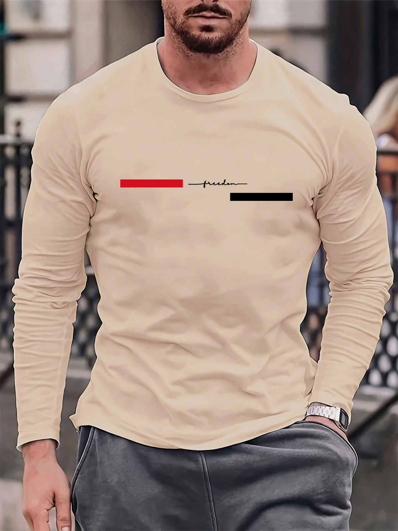 Kaos pria lengan panjang 100%  - Men'S Fashion 2025 ulasan dan harga