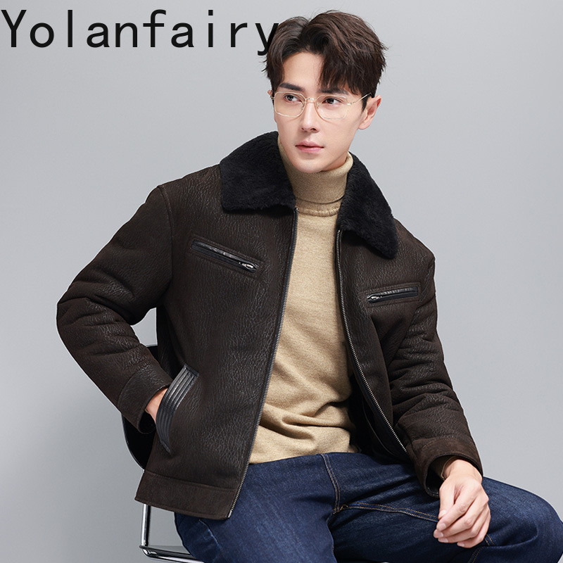 YOLANFAIRY Mantel Bulu Alami M - Men'S Fashion Leather Jacket ulasan dan harga