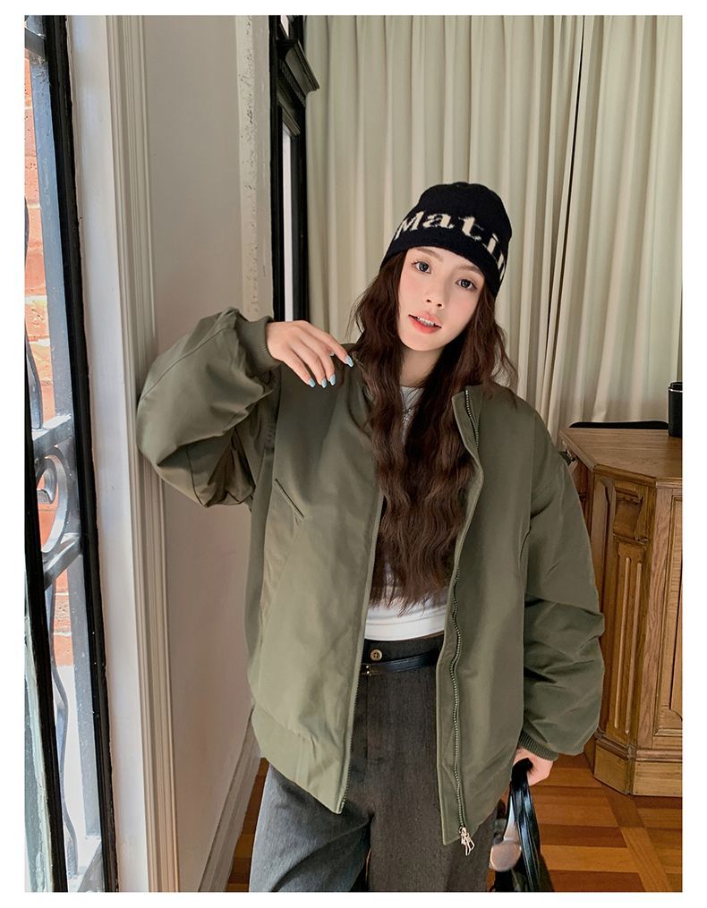 Jaket Bomber Wanita Musim Ding - Sherpa Jacket Fleece ulasan dan harga