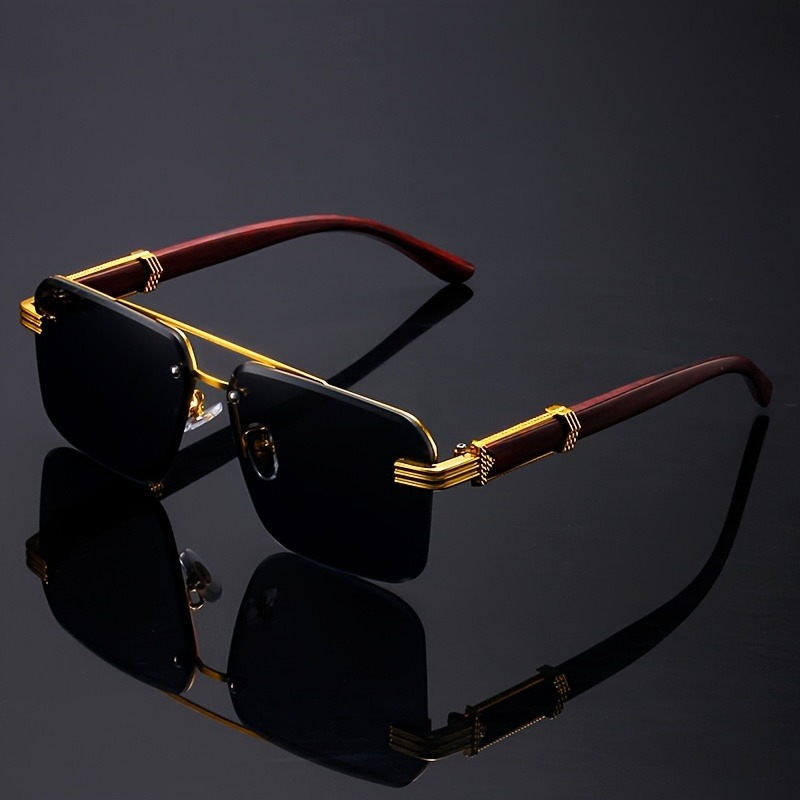 Kacamata Hitam Trendi Double B - Men'S Fashion Rimless Glasses ulasan dan harga