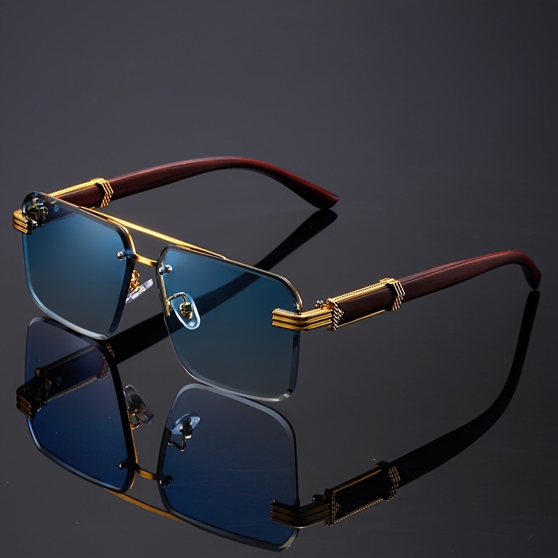 Kacamata Hitam Trendi Double B - Men'S Fashion Rimless Glasses ulasan dan harga