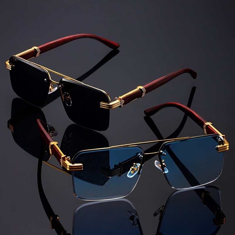 Kacamata Hitam Trendi Double B - Men'S Fashion Rimless Glasses ulasan dan harga