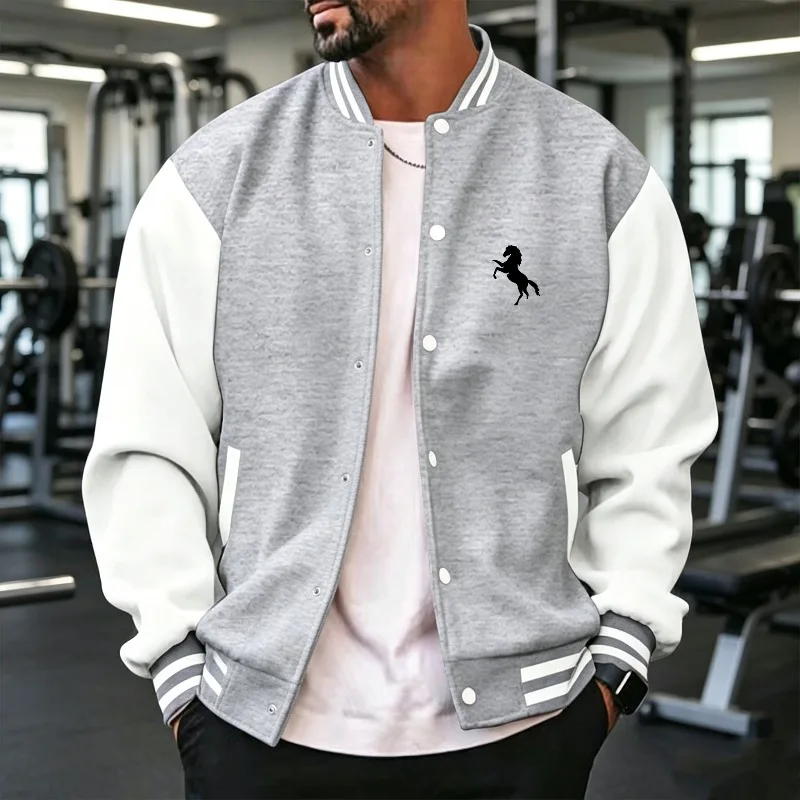 Jaket Bisbol Blok Warna Pria M - Varsity Jacket Letterman ulasan dan harga