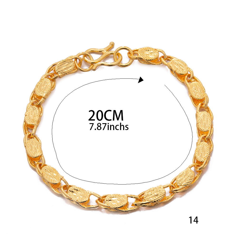 Gelang Pria Warna Emas Trendi  - Dubai Men'S Fashion ulasan dan harga
