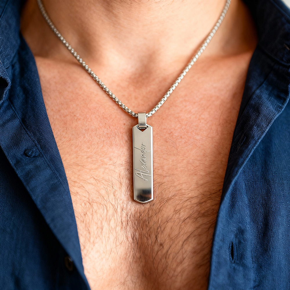 Kalung Ukiran Gratis untuk Pri - Men'S Fashion All Black Outfit ulasan dan harga