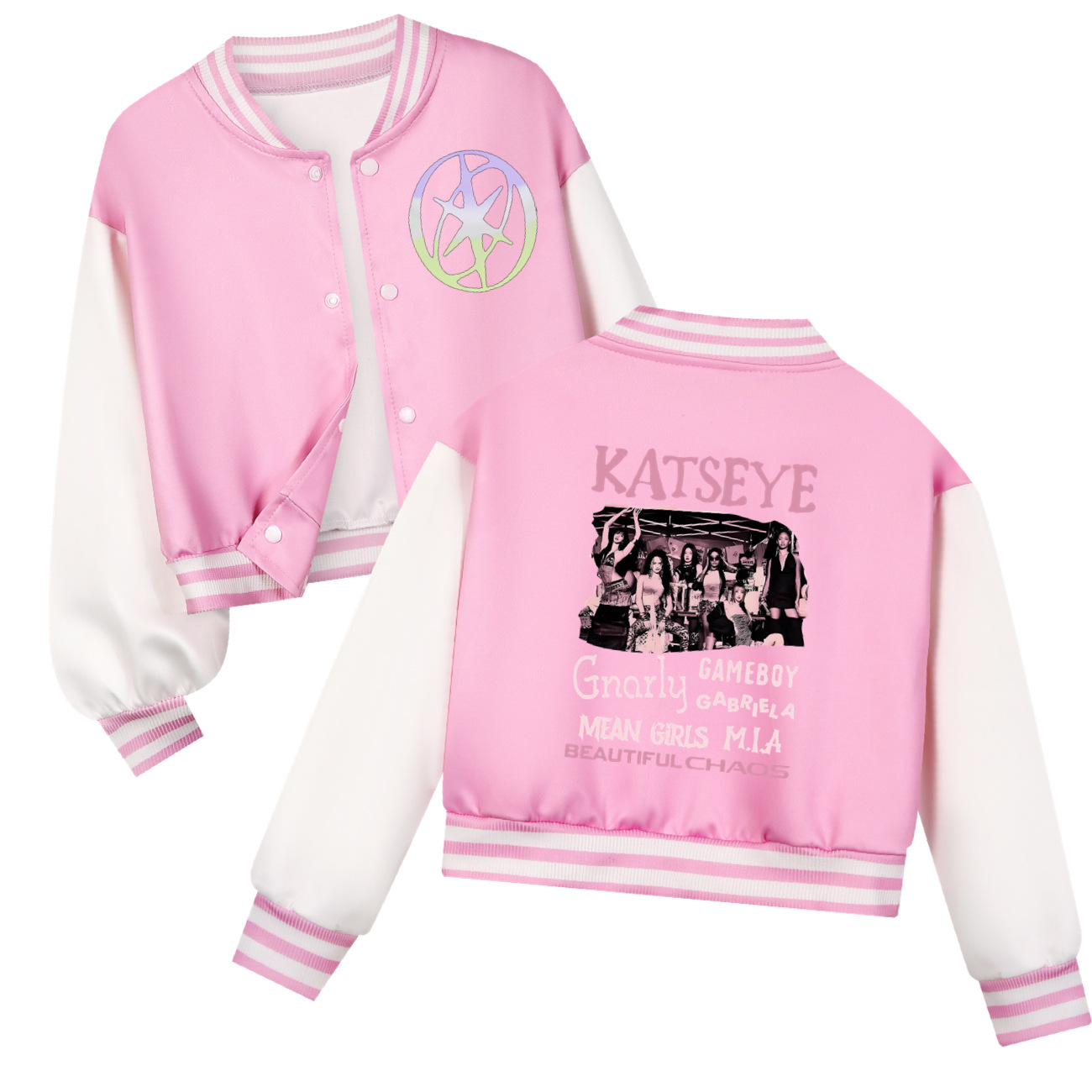 KATSEYE Jaket Bisbol Pendek An - Varsity Jacket Letterman ulasan dan harga