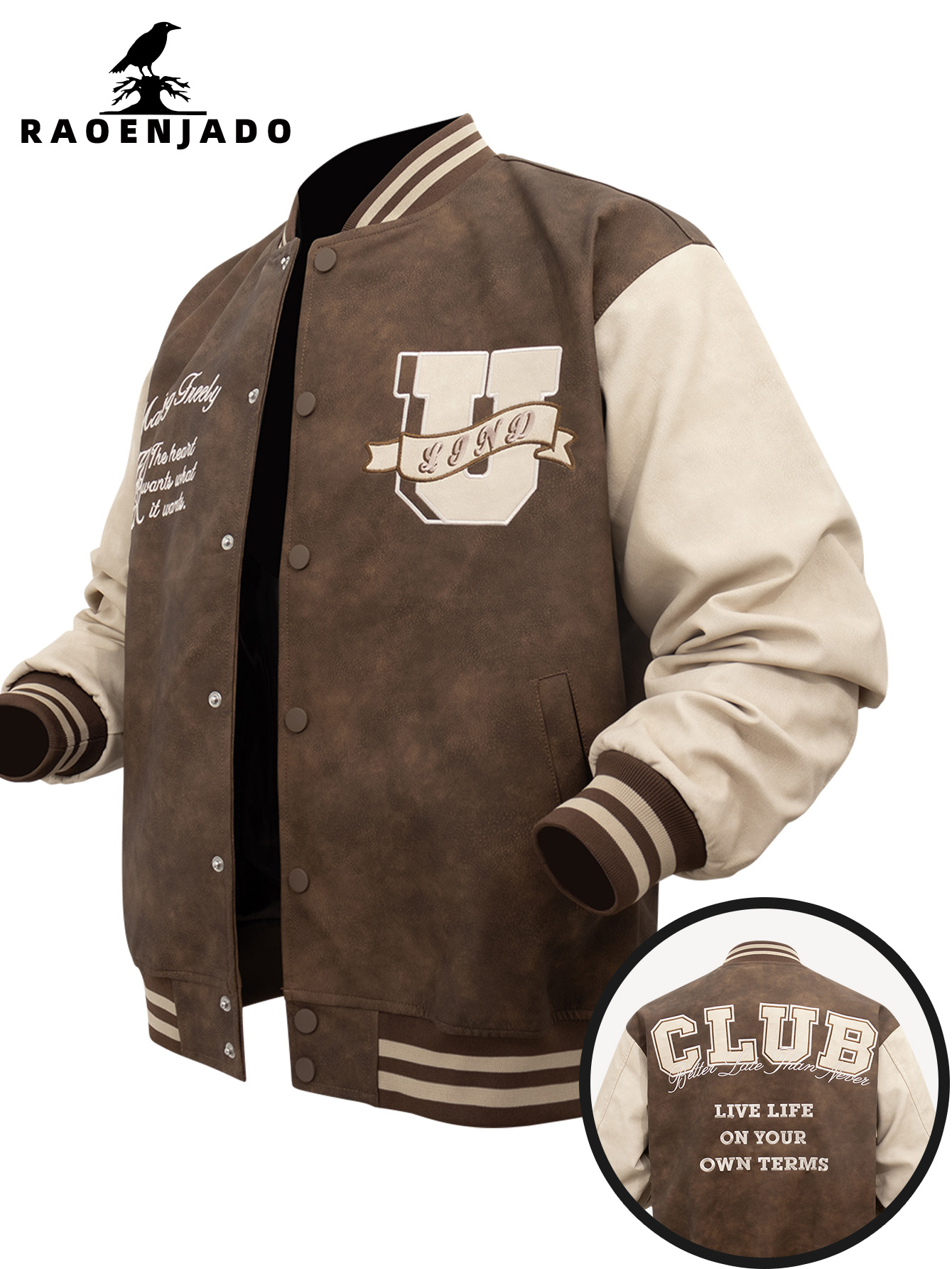 Jaket Kulit PU Pria Model Vint - Varsity Jacket Letterman ulasan dan harga