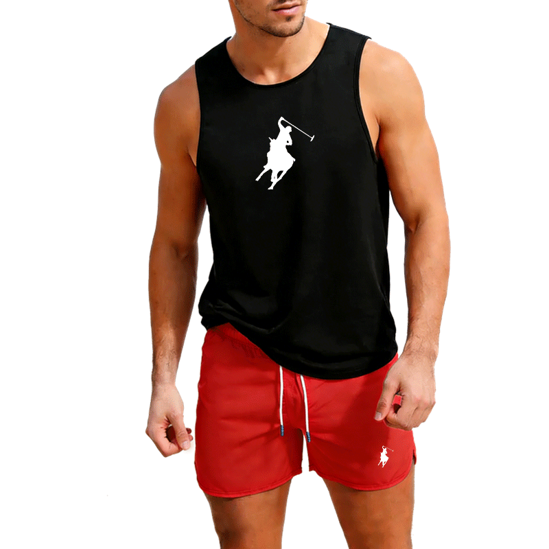 Set Rompi dan Celana Pendek Mu - Mens Fashion Casual ulasan dan harga