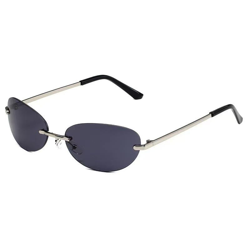 Kacamata Hitam Oval Tanpa Bing - Men'S Fashion Rimless Glasses ulasan dan harga