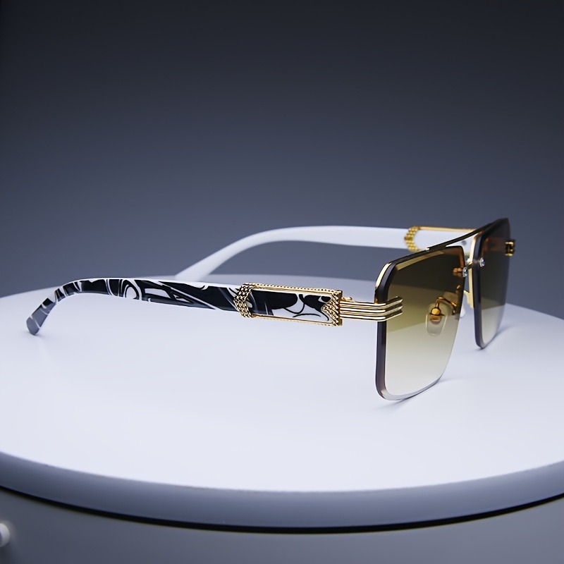 Kacamata Hitam Tanpa Bingkai W - Men'S Fashion Rimless Glasses ulasan dan harga