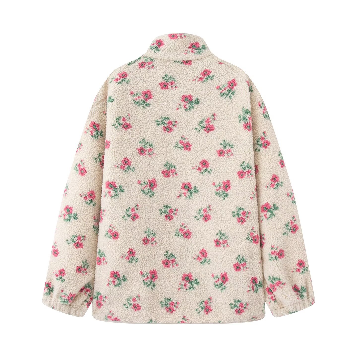 Jaket Floral Fashion Wanita Mu - Sherpa Jacket Fleece ulasan dan harga
