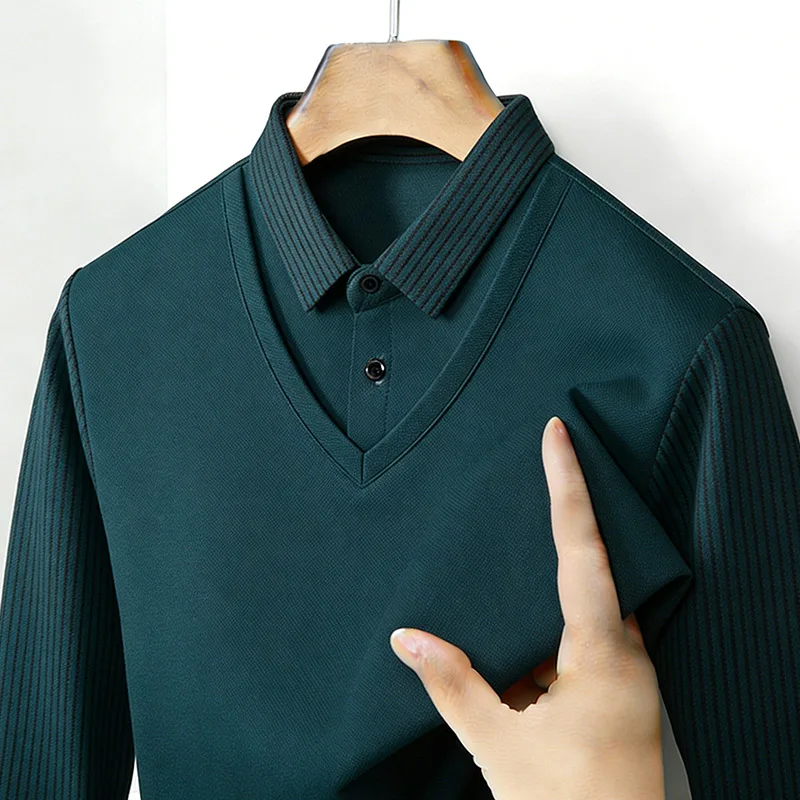 Kemeja Pria Dua Potong Palsu K - Mens Fashion Casual ulasan dan harga