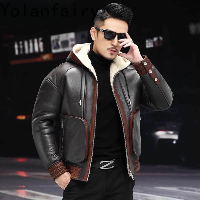 YOLANFAIRY Mantel Bulu Wol Ala - Men'S Fashion Leather Jacket ulasan dan harga