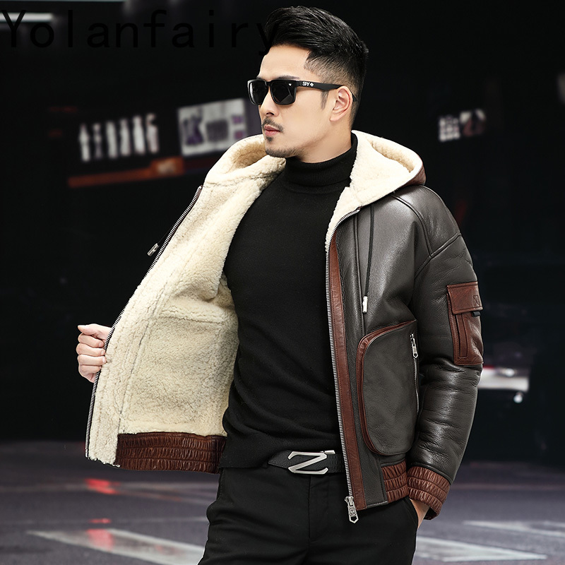 YOLANFAIRY Mantel Bulu Wol Ala - Men'S Fashion Leather Jacket ulasan dan harga