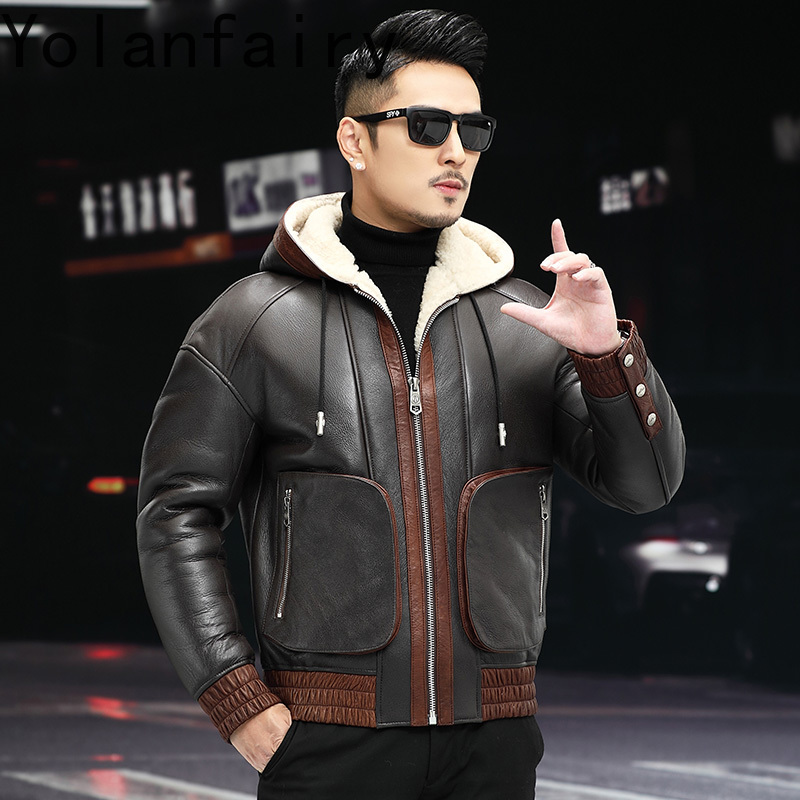 YOLANFAIRY Mantel Bulu Wol Ala - Men'S Fashion Leather Jacket ulasan dan harga