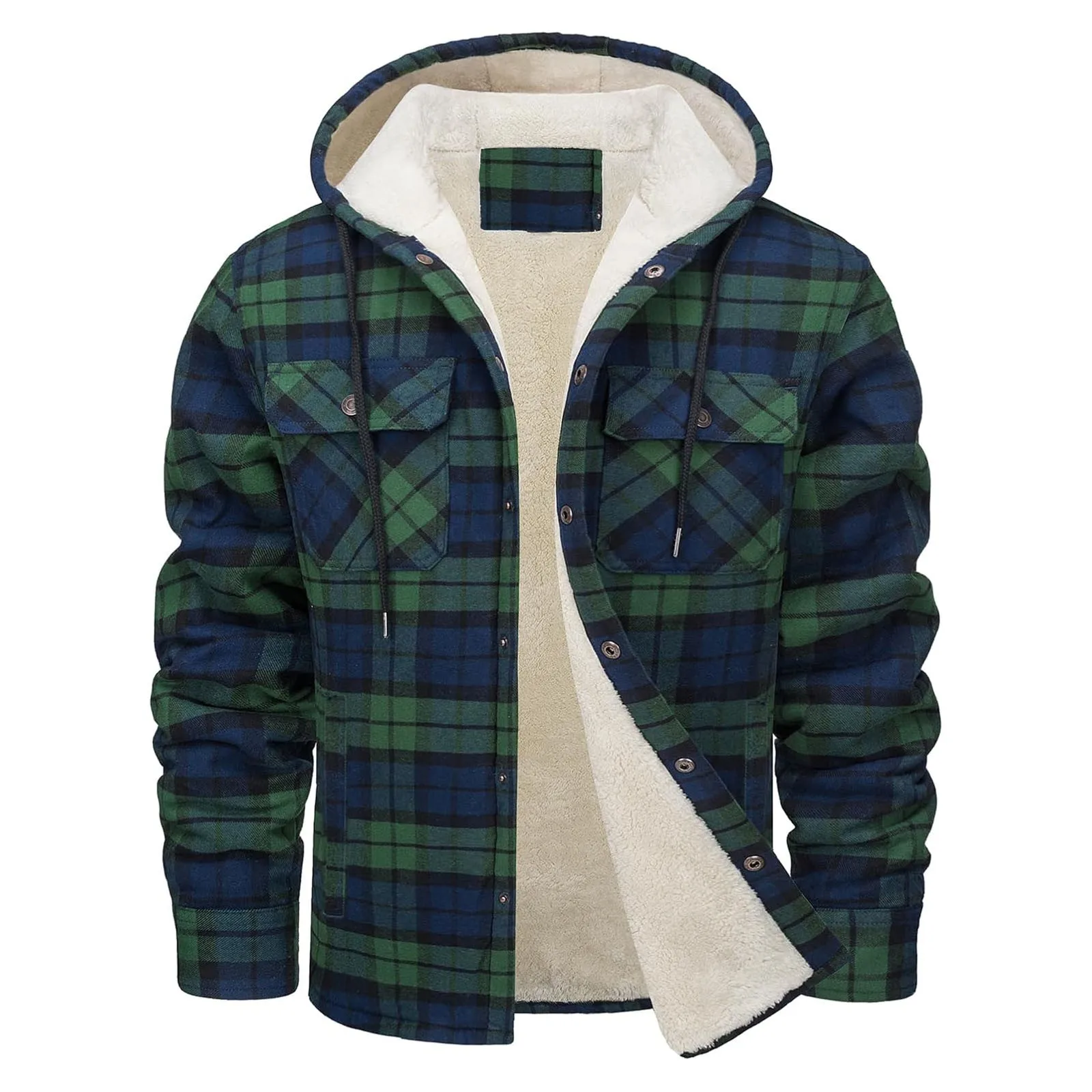 Jaket Berkerudung Flanel Hanga - Sherpa Jacket Fleece ulasan dan harga