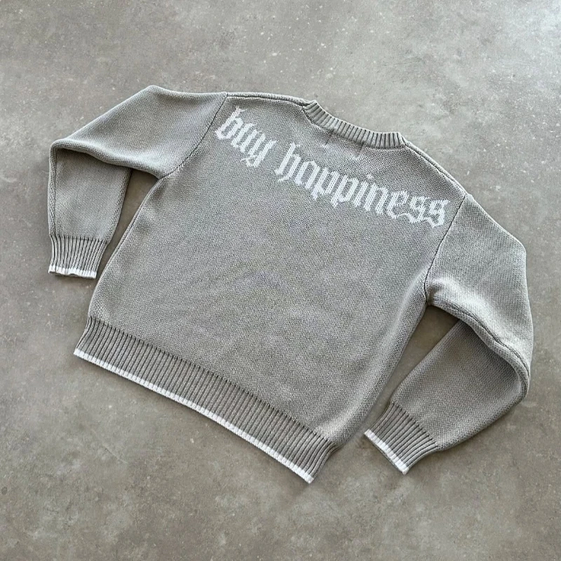 Sweater Kasual Harajuku Emas,  - Mens Fashion Jumpers ulasan dan harga